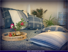 Load image into Gallery viewer, Deserts of Kutch Indigo Cushion Cover
