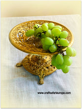 Load image into Gallery viewer, Greek statue Brass footed Fruit Bowl
