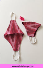 Load image into Gallery viewer, Ikkat Pink Reversible Mask
