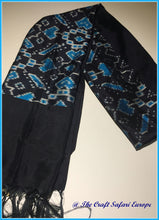 Load image into Gallery viewer, Ikkat navy blue stole
