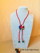 Load image into Gallery viewer, Red Flower Pendant Necklace