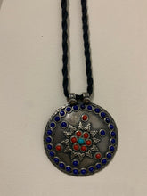 Load image into Gallery viewer, Gem studded Blue silver Pendant
