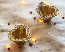 Load image into Gallery viewer, Antique Heart Diya (Set of 2)
