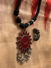 Load image into Gallery viewer, Flower Glass pendant Silver necklace

