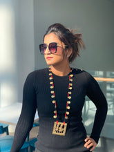 Load image into Gallery viewer, Dhokra Red and Black Coin Necklace
