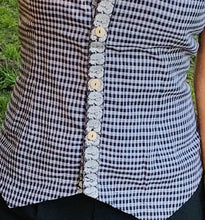 Load image into Gallery viewer, Black and white checkered top
