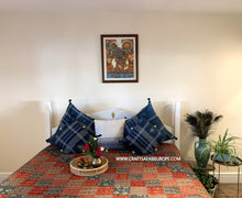 Load image into Gallery viewer, Multi Patchwork Ajrakh Block Printed Kantha Embroidered Bedspread Red
