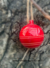 Load image into Gallery viewer, Red Wooden Tree Bauble (Set of 2)
