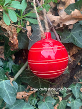Load image into Gallery viewer, Red Wooden Tree Bauble (Set of 2)
