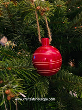 Load image into Gallery viewer, Red Wooden Tree Bauble (Set of 2)

