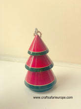 Load image into Gallery viewer, Red Wooden Christmas Tree Ornament