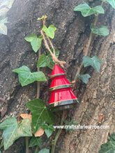 Load image into Gallery viewer, Red Wooden Christmas Tree Ornament
