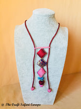 Load image into Gallery viewer, Red Pink Fabric Necklace
