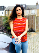 Load image into Gallery viewer, Red Ikat Top
