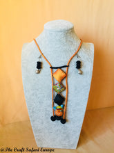 Load image into Gallery viewer, Yellow Black Fabric Necklace
