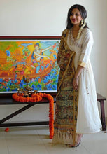 Load image into Gallery viewer, Off White Angaraka Neck Kurti
