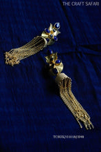 Load image into Gallery viewer, Brass statement Jumkas with fringes
